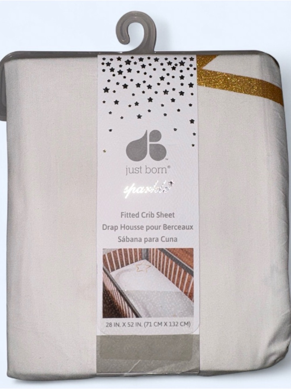 Sparkle Cream Fitted Crib Sheet